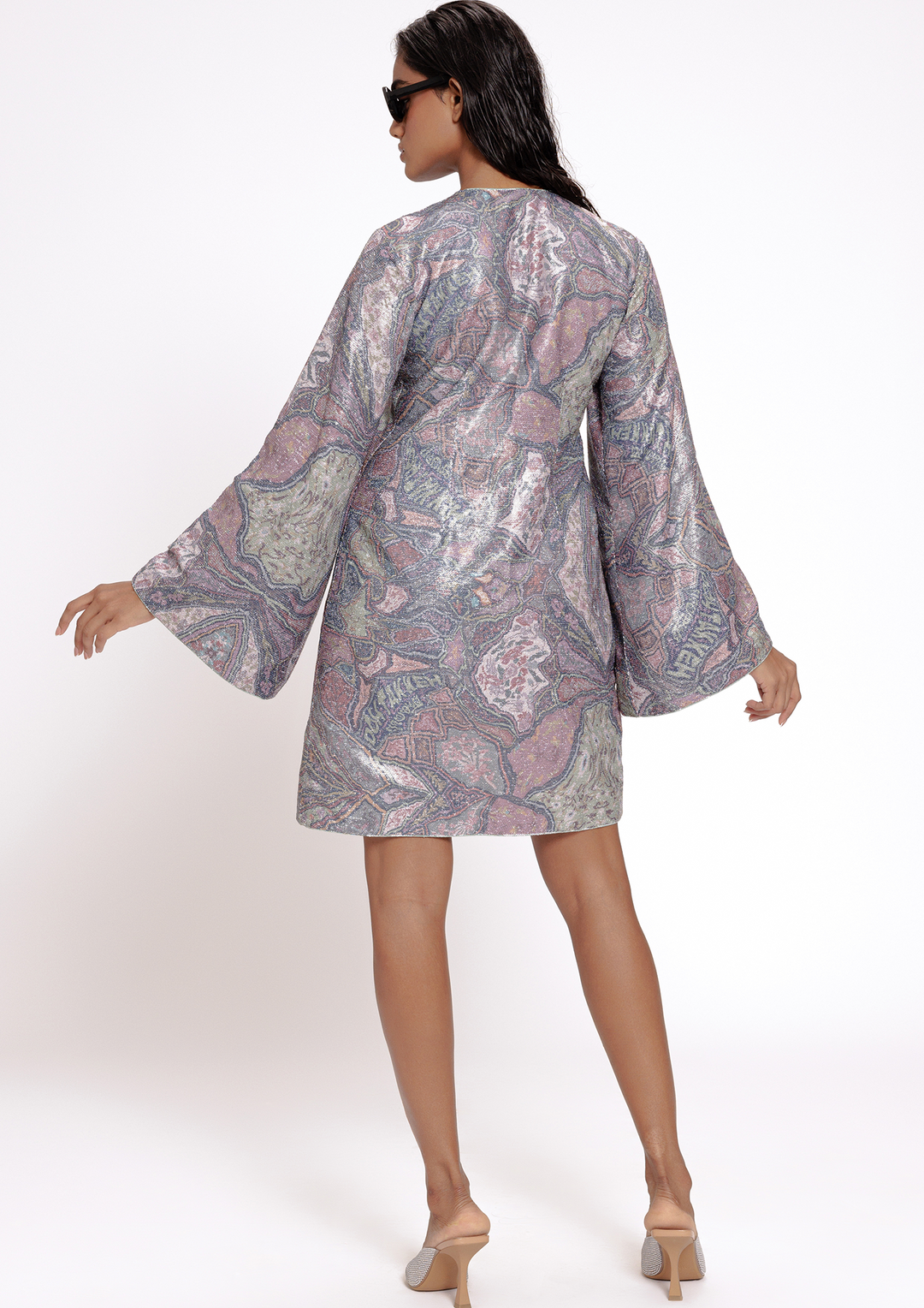 GHOTALA CAPE SLEEVE DRESS