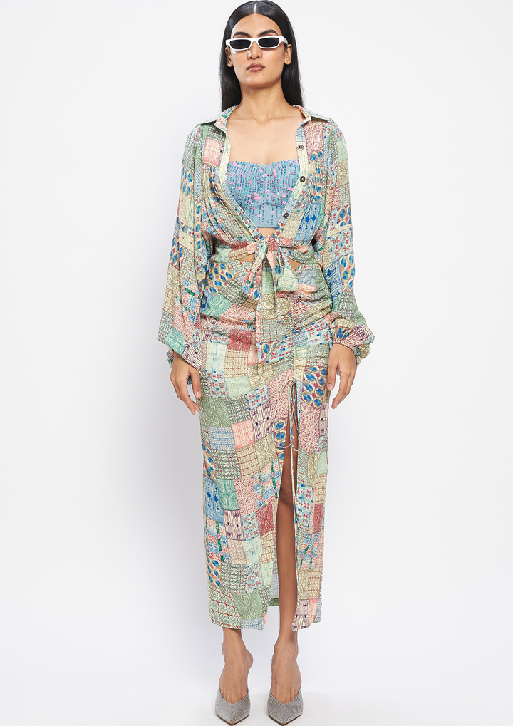 RUMAAL RUCHED SKIRT