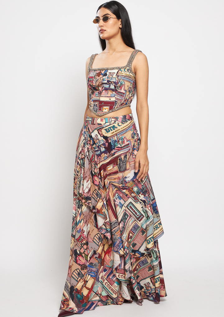 QALA DRAPED SKIRT