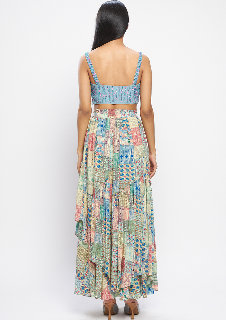 RUMAAL ASYMMETRIC SKIRT