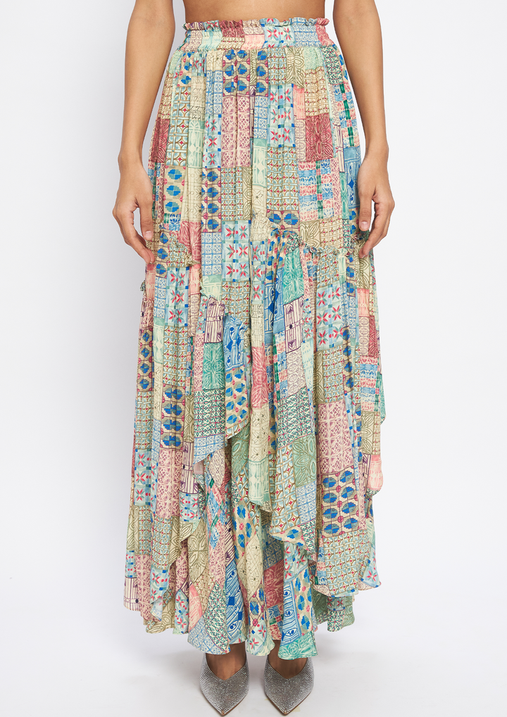 RUMAAL ASYMMETRIC SKIRT