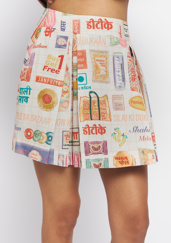 CHATORI PLEATED MINISKIRT