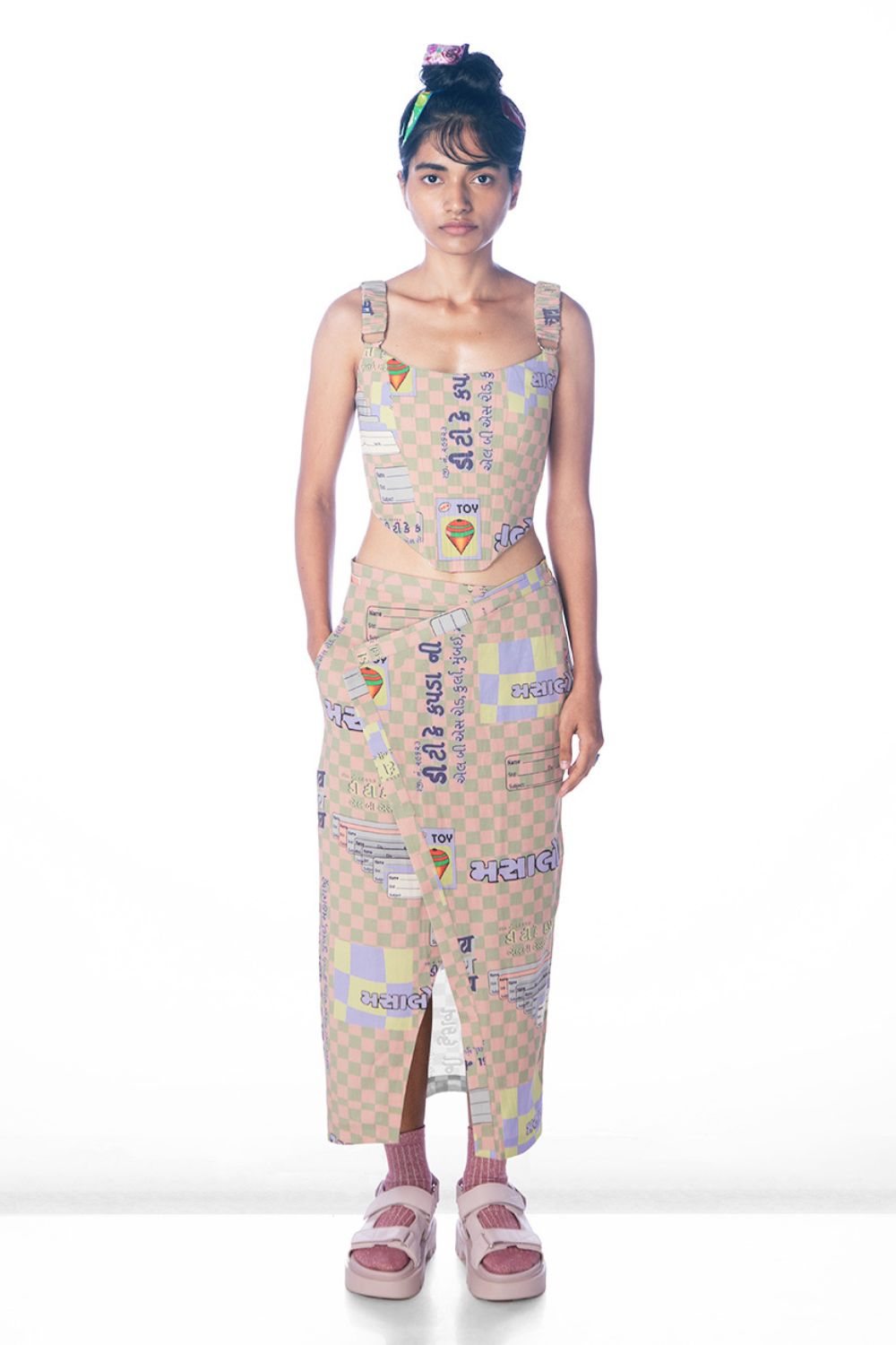 MIRCH MASALA WRAPPED PENCIL  SKIRT